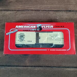 American Flyer Boxcar Unisex S Gauge Cream Blue Excellent A.C. Gilbert 6-48318